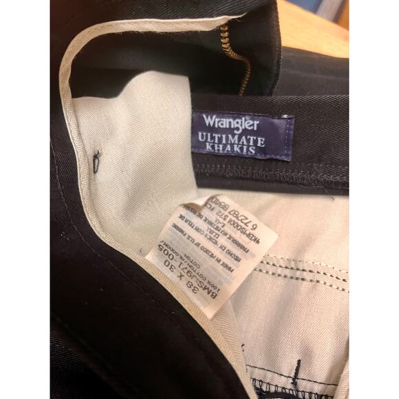 Wrangler Ultimate Khakis Mens Cotton Black Pants 38x30" Perfect Condition! - Picture 5 of 5
